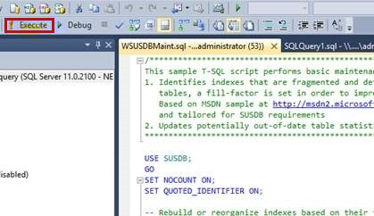 Eseguire l'istruzione SQL.