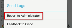 Screenshot che mostra la funzione Report to Administrator.