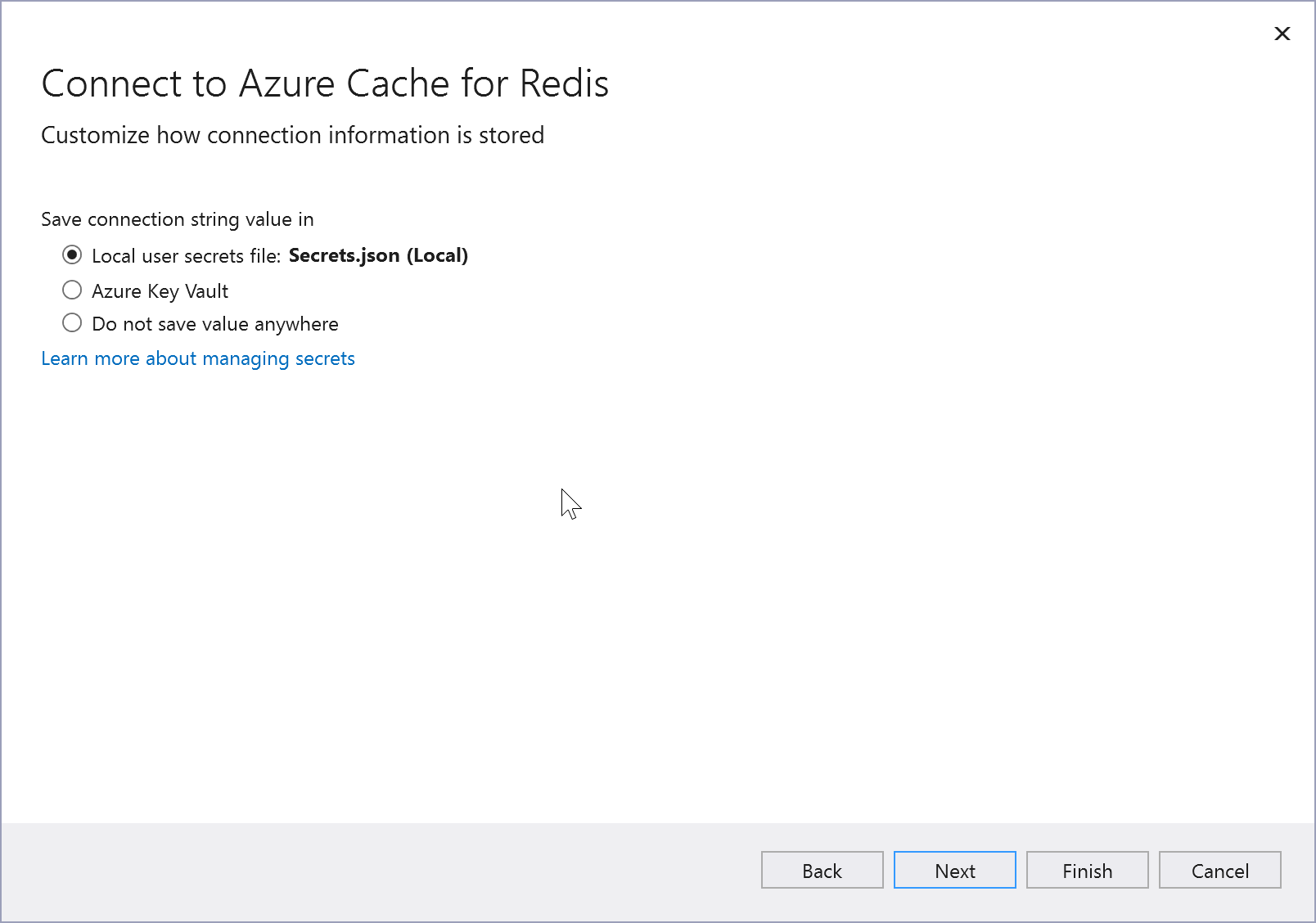 Screenshot della pagina delle impostazioni aggiuntive cache di Azure per Redis.