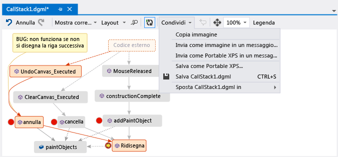 Share call stack code map with others