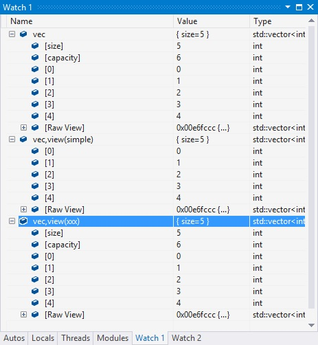 Finestra Espressioni di controllo con visualizzazione semplice