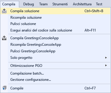 Build Solution command on the Build menu.