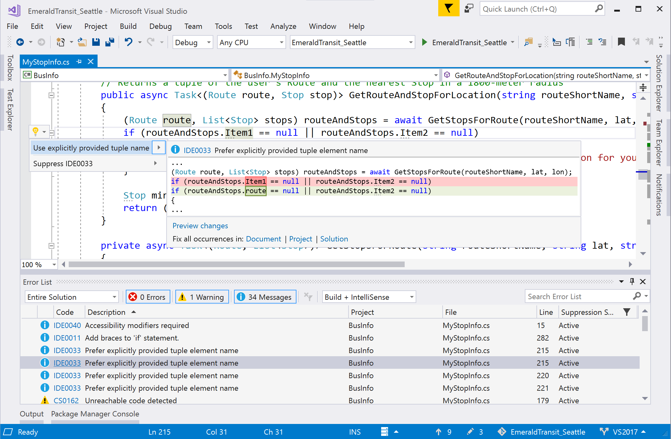 ristrutturazioni in Visual Studio