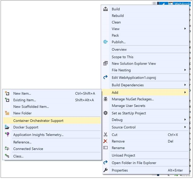 Aggiungere il supporto di Container Orchestrator