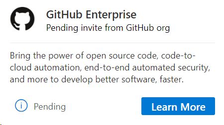 Invito a GitHub Enterprise in sospeso su GitHub