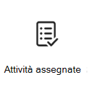 Screenshot dell'icona della scheda attività assegnate con un collegamento ad altre informazioni.