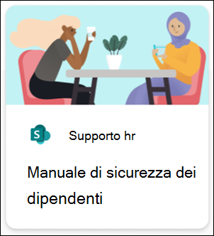 Screenshot di una scheda di collegamento Web.