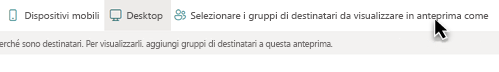 Questo screenshot mostra l'etichetta del gruppo di destinatari.