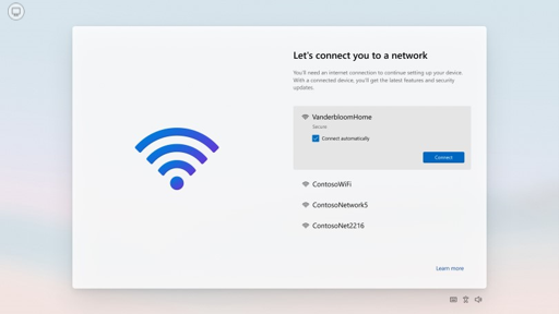 Connettiti a una schermata di rete, che mostra sia la rete Wi-Fi che le reti cellulari