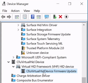 aggiornamento del firmware del dispositivo nascosto virtuale cfu installato.