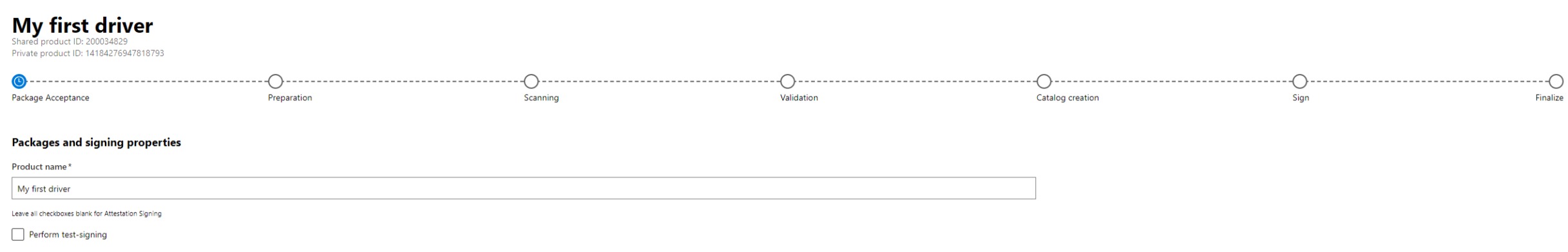 Screenshot che mostra il nuovo modulo di invio hardware.