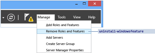 Server Manager - Rimuovere ruoli e funzionalità