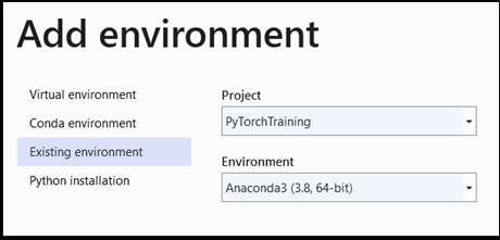 Configurare un nuovo ambiente Python