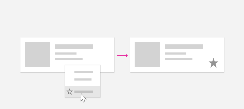 Visualizzare un menu di scelta rapida sull'elemento