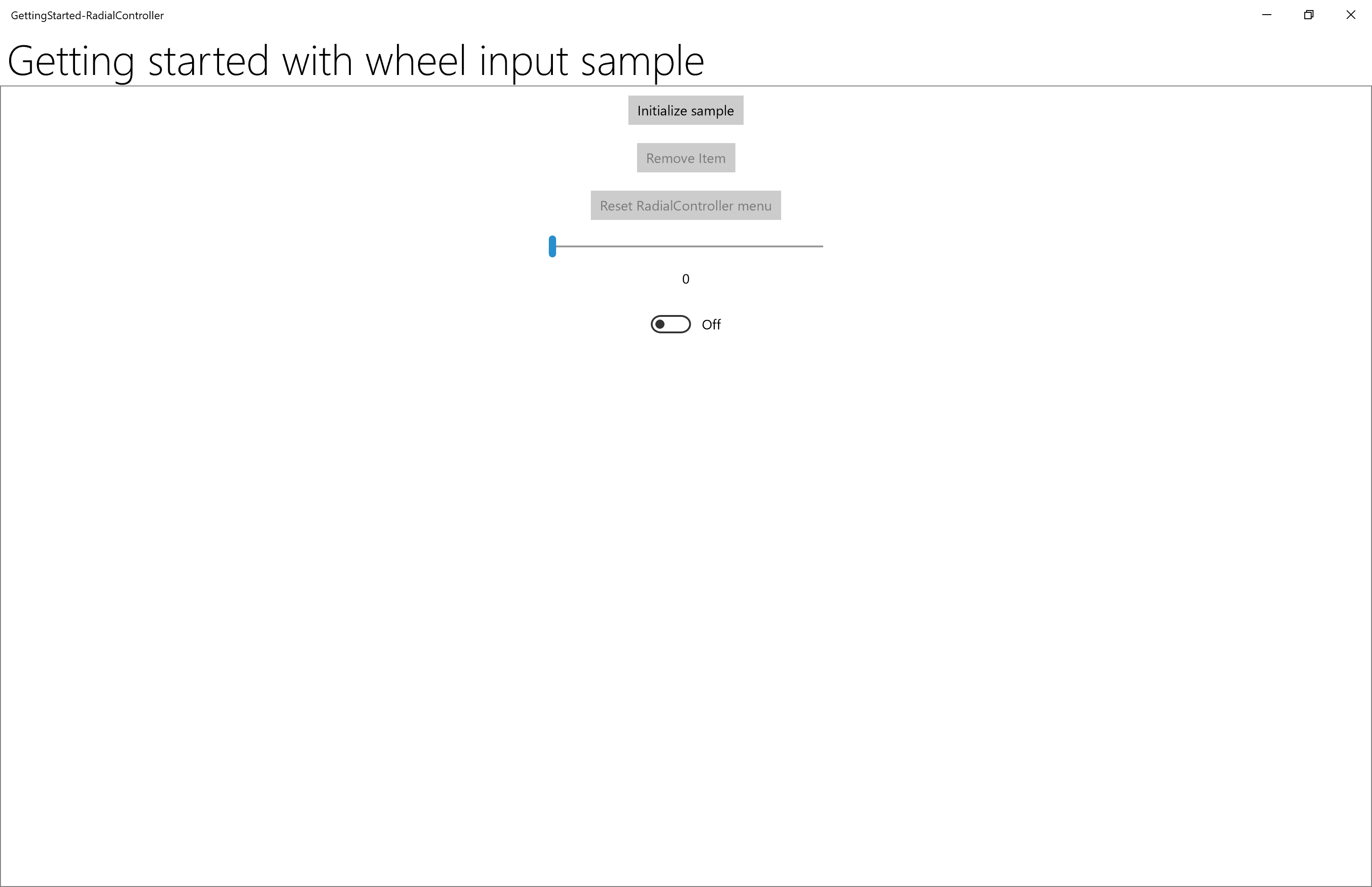 Interfaccia utente dell'app di esempio di base