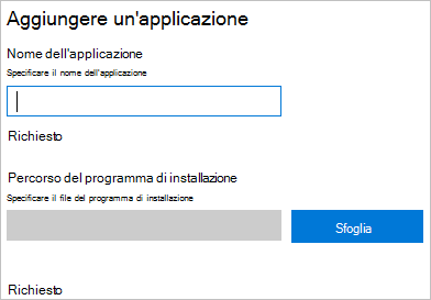 In Progettazione configurazione di Windows aggiungere un'applicazione.