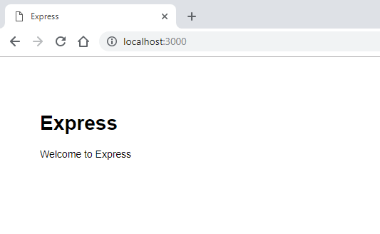 Screenshot dell'app Express in esecuzione in un browser