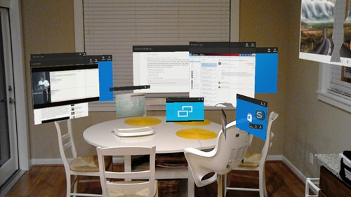 App 2D disposte in Windows Realtà mista casa in un'area colazione