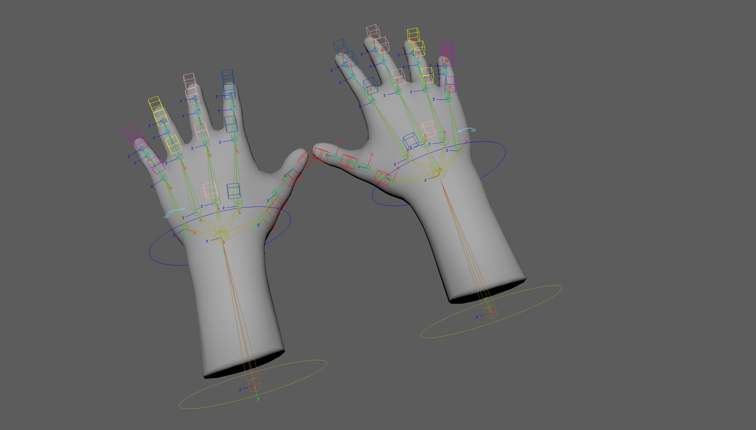 Esempio: rig dell'allenatore di mano in Maya