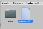 Screenshot che mostra la cartella Newtonsoft nella visualizzazione del progetto.