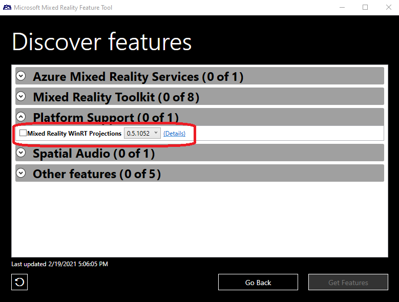 Selezionare il pacchetto DotNetWinRT