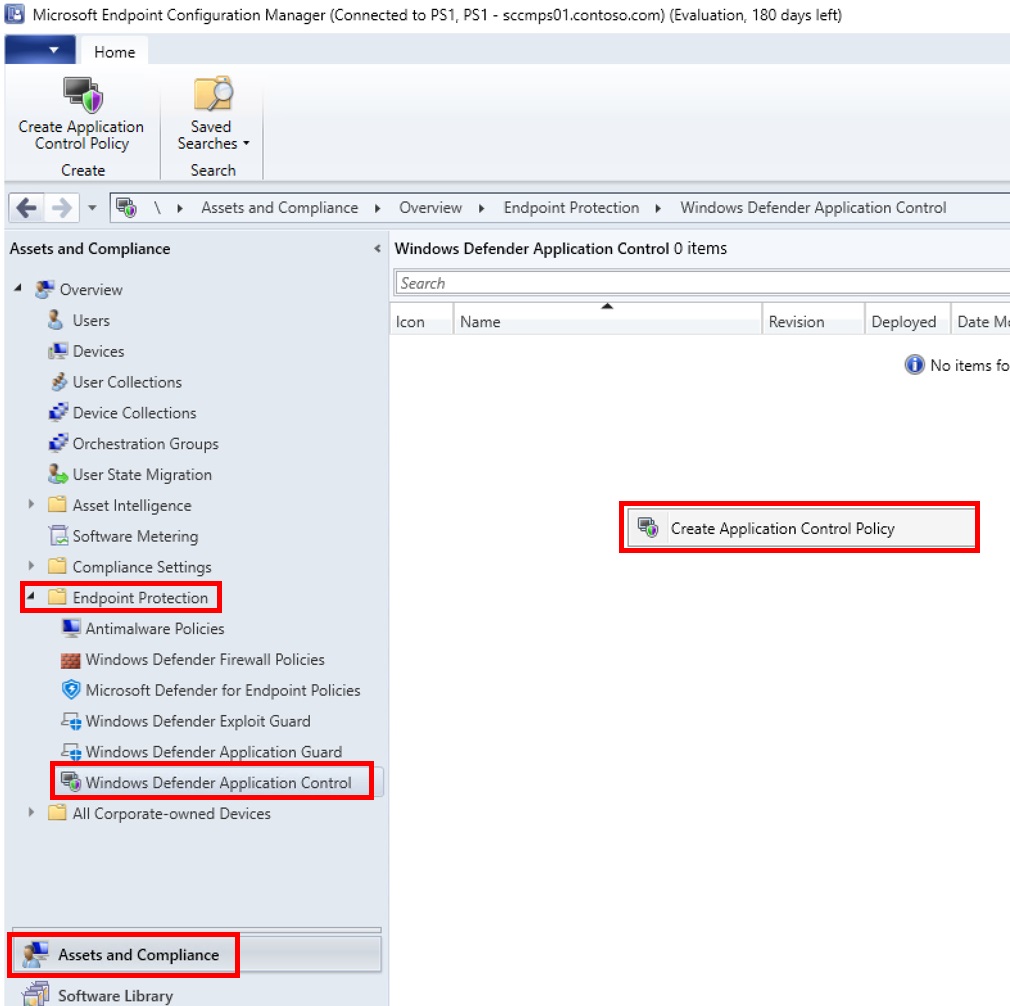 Creare criteri di Controllo app in Configuration Manager.