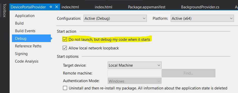 Inserire il plug-in in modalità debug