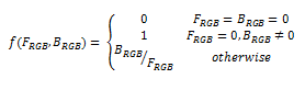 Formula matematica per un effetto di fusione di divisione.