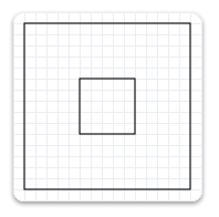 Illustrazione di un rettangolo più piccolo all'interno di un rettangolo più grande con lo stesso tratto