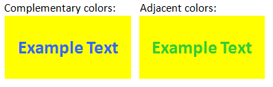 esempio degli effetti del colore del testo sulla leggibilità.