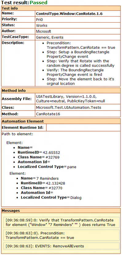 Dettagli del test case