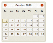 Screenshot of a Pepper-Grinder theme calender.