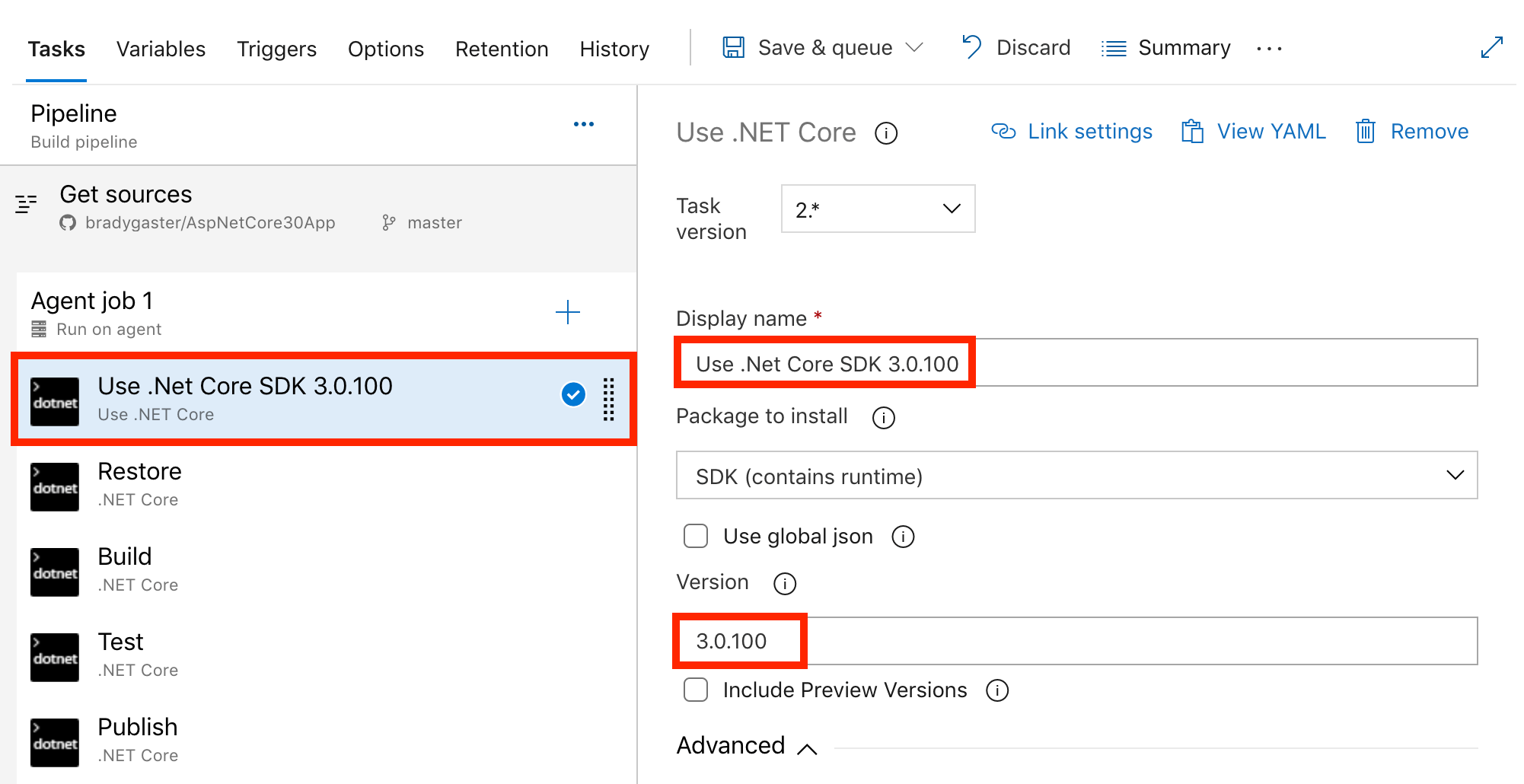 完了した SDK のステップ