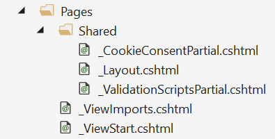 Pages folder in Solution Explorer