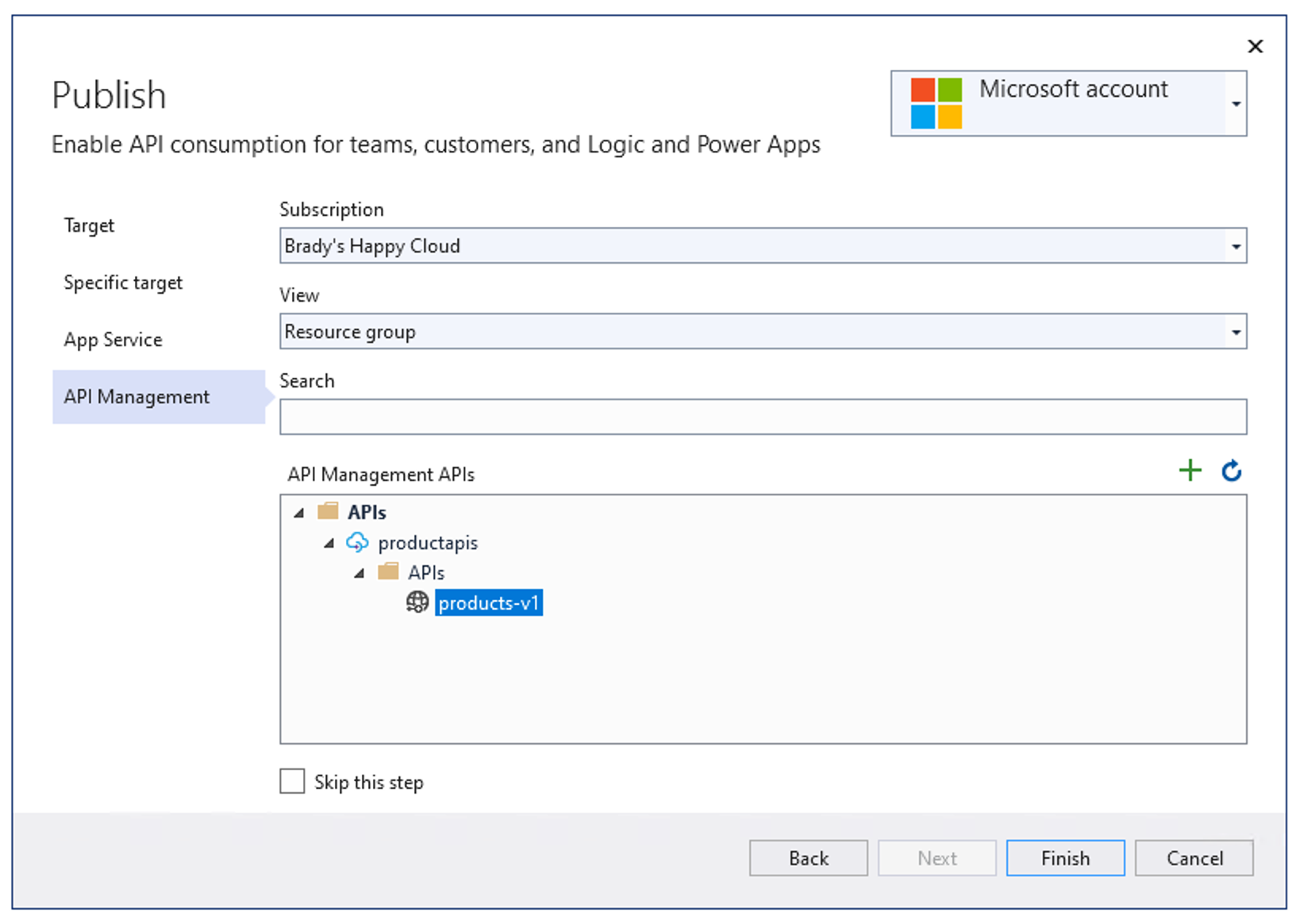 Azure API Management のインポートと発行