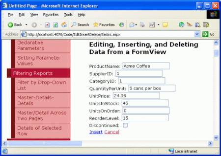 InsertItemTemplate は、FormView の挿入インターフェイスを指示します。