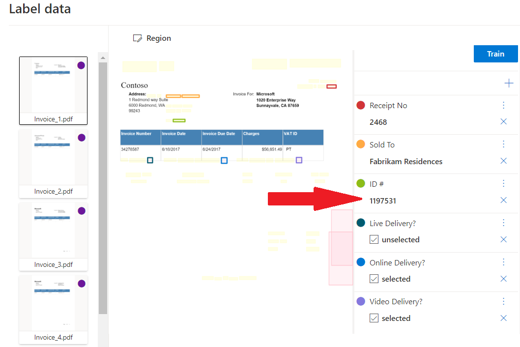 Document Intelligence ツールの [analyze-a-custom-form]\(カスタム フォームの分析\) ウィンドウのスクリーンショット。