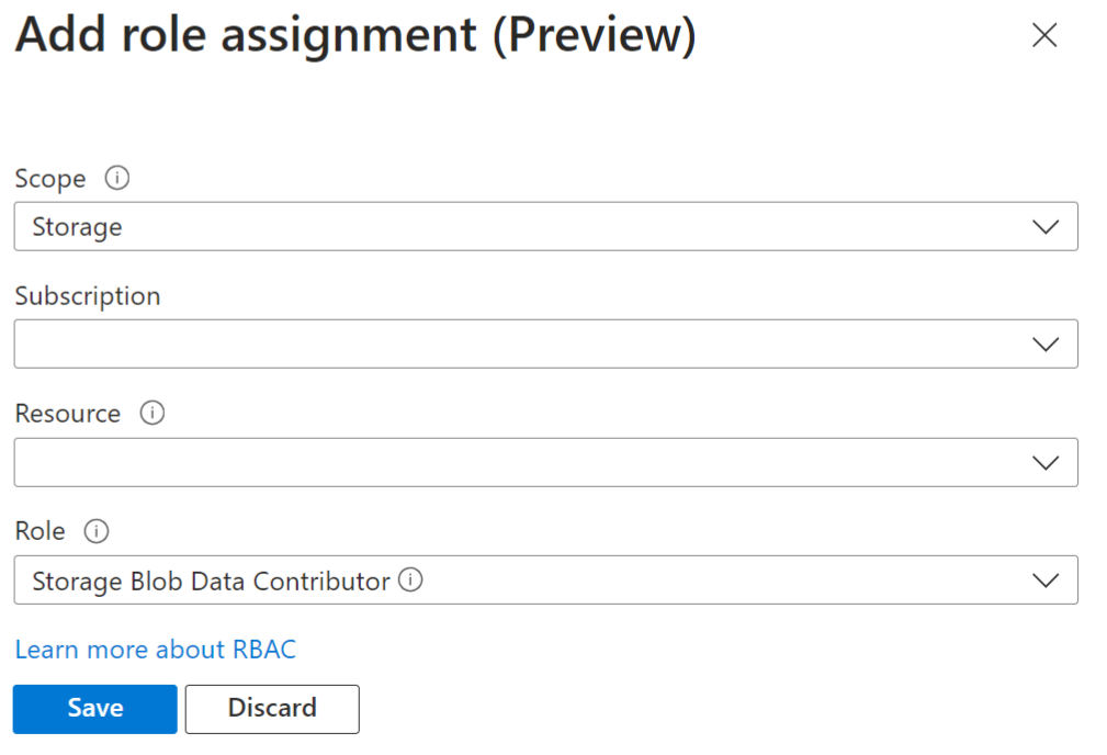 Azure portal のロールの割り当てページを示すスクリーンショット。