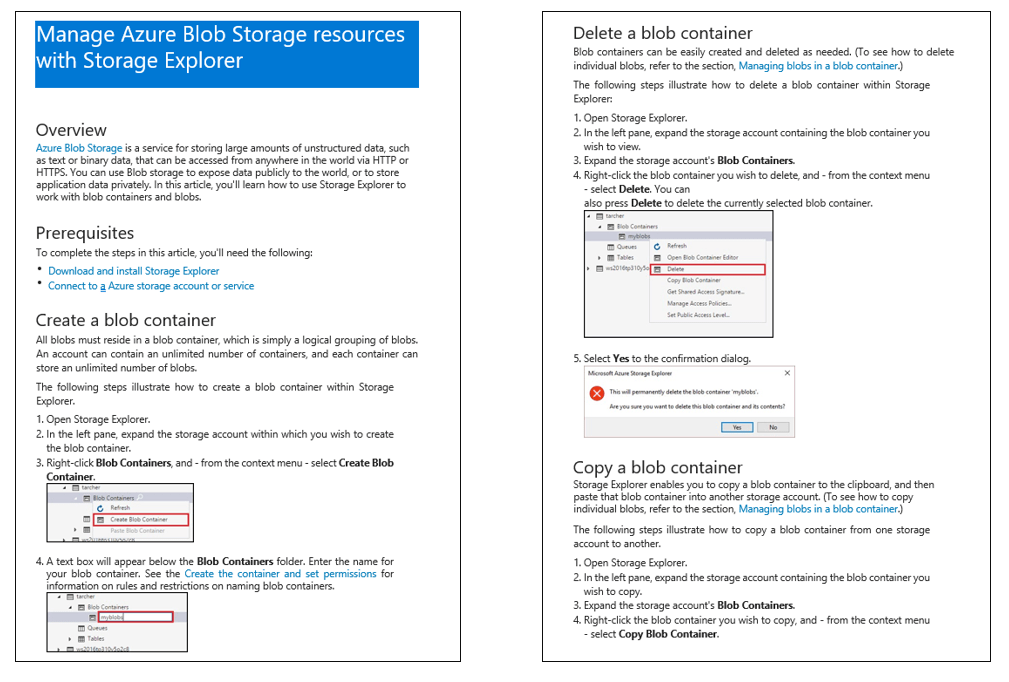 Azure BLOB ストレージ半構造化ドキュメント