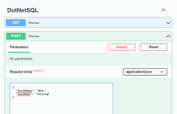 API をテストする方法を示すスクリーンショット。