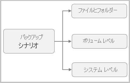 MARS バックアップ シナリオを示す図。