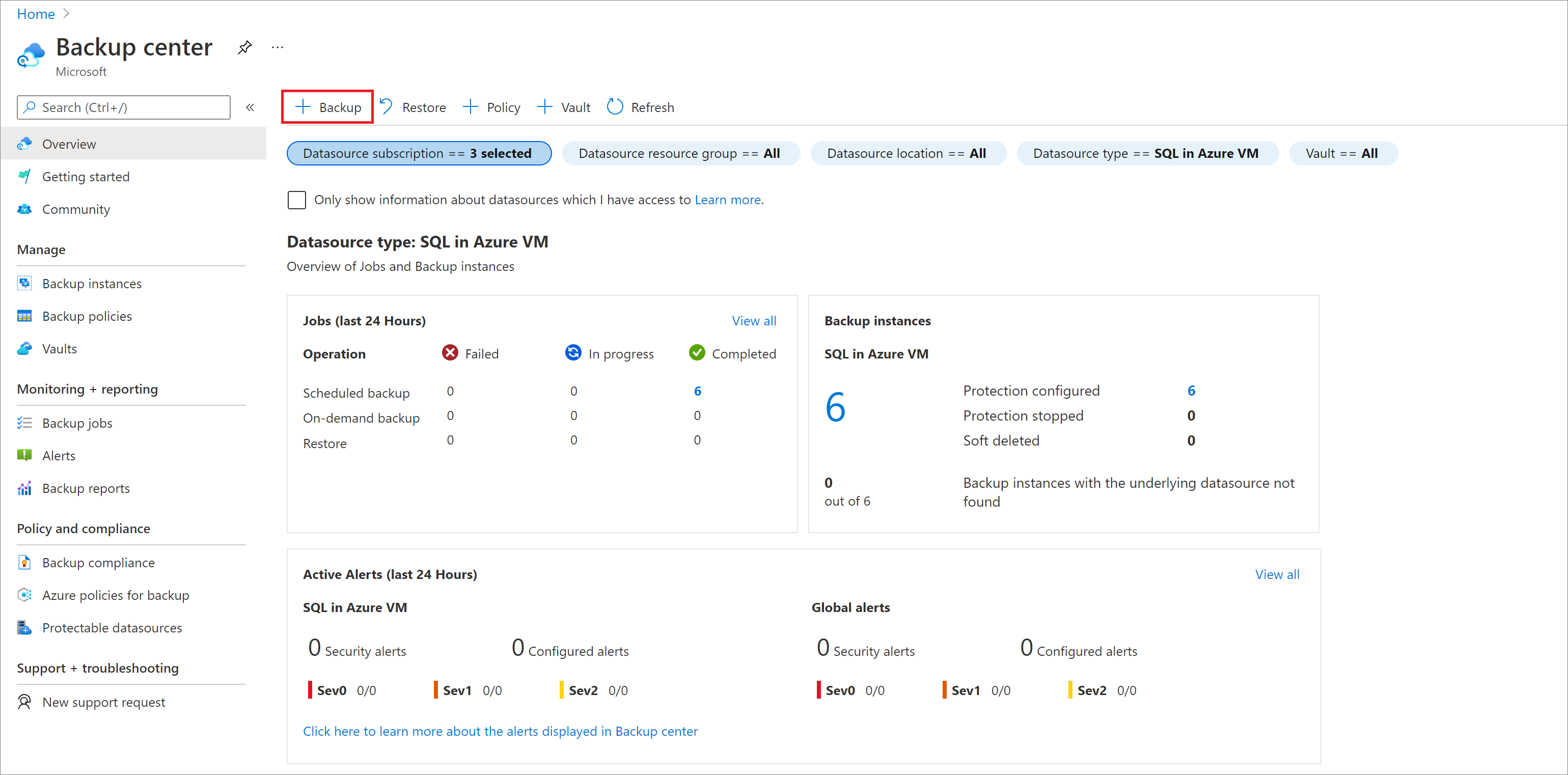 ターゲット SAP HANA インスタンスを復元する準備ができているかどうかを確認する場所を示すスクリーンショット。