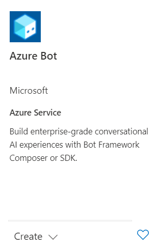 Azure ボット リソースを選択する