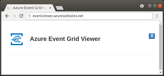 イベントがないサンプル Web アプリが表示されている Web ブラウザー