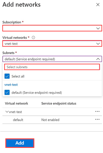 仮想ネットワークを Azure Storage Account に追加して、Azure Data Explorer に接続する。