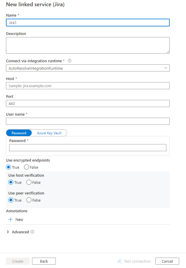 Jira のリンク サービスを構成します。