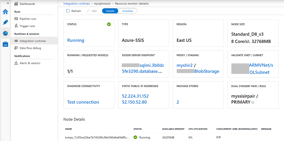 Azure-SSIS IR の監視