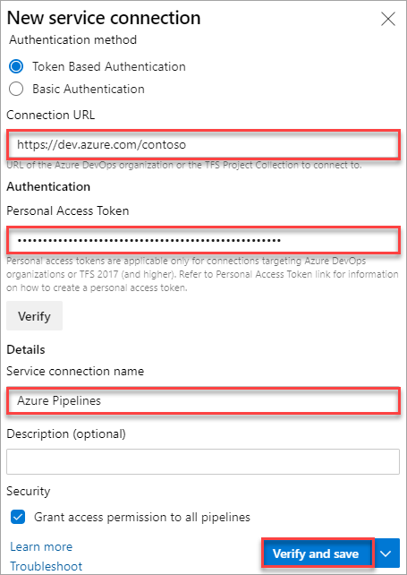 Azure Pipelines サービス接続の作成