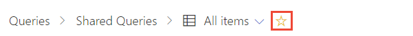 Work>Queries、共有クエリを個人用のお気に入りとして設定する