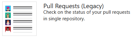 Pull request ウィジェットを示すスクリーンショット。